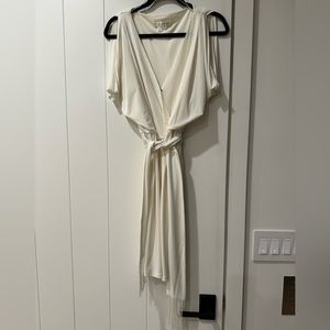 Cream cocktail dress with fringe belt